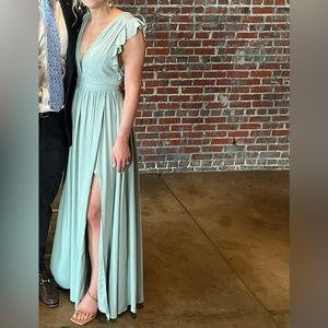 Azazie “Aruba” bridesmaid dress in Agave
